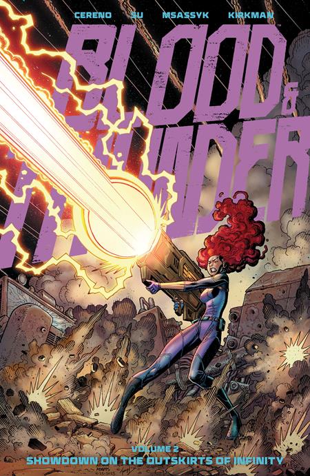 BLOOD & THUNDER TP VOL 02 SHOWDOWN ON THE OUTSKIRTS DIRECT MARKET EXCLUSIVE ARTHUR ADAMS & MSASSYK CVR (MR) cover